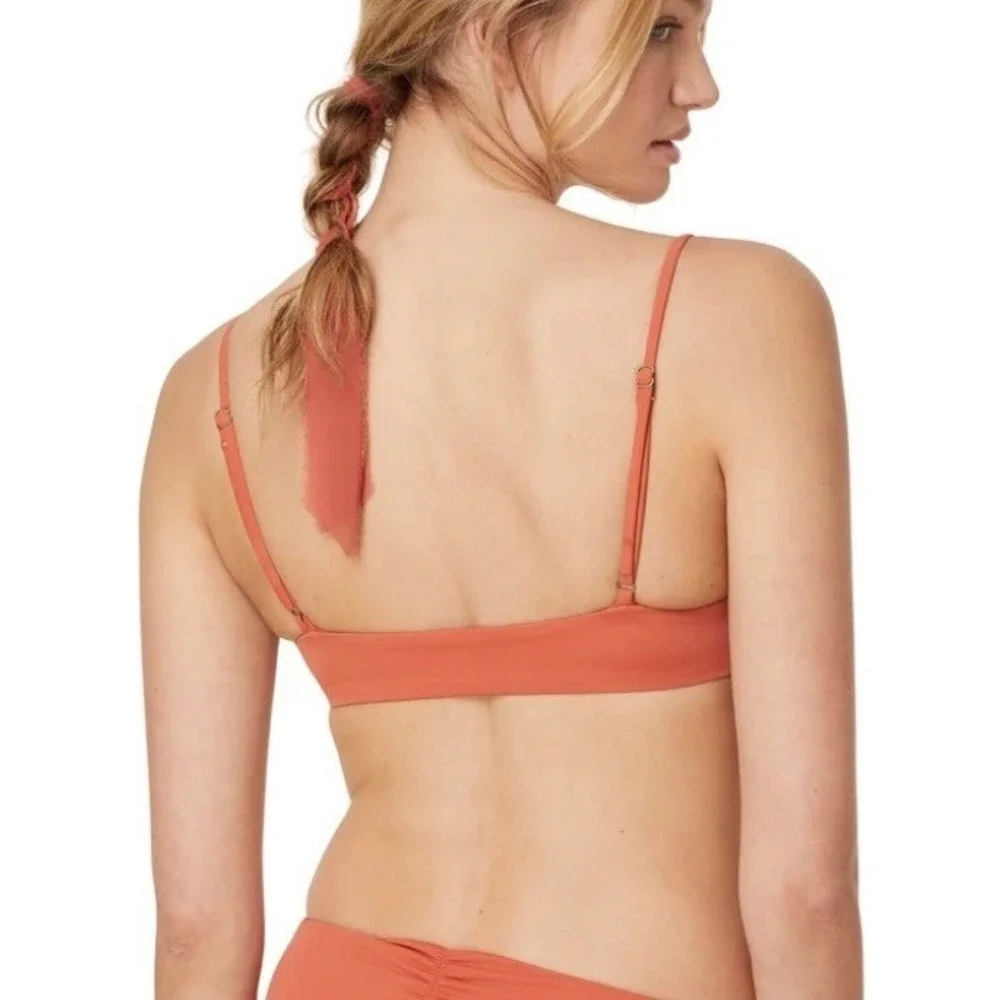 NEW Andie Swim The Symi Bikini‎ Top Cedar Orange AT263-CEDR Womens Large